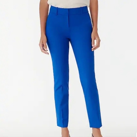 J. Crew Tollegno 1900 Cameron Career Slim Crop Italian Wool Pants Blue 00P - Picture 6 of 14